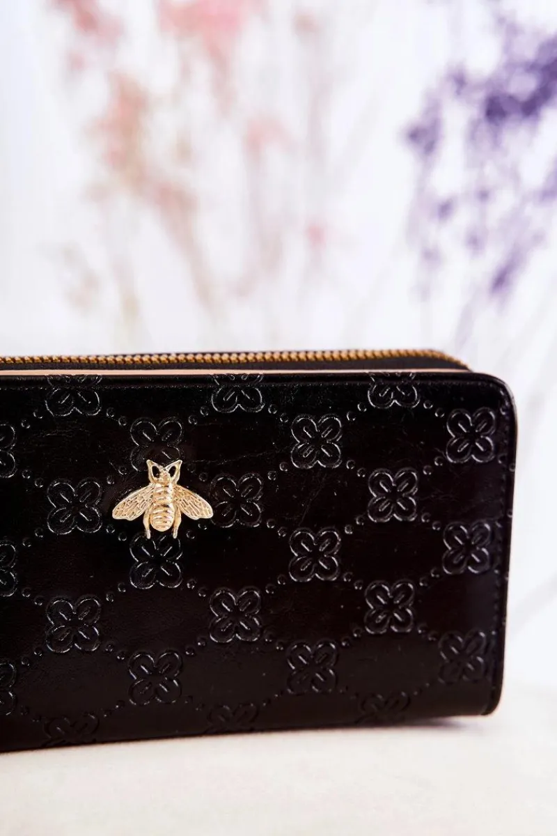 Discount Boto Damski Duży Portfel Z Ozdobą Czarny Fabio