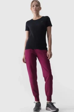 T-Shirty Damskie|Odzież 4F></noscript>4F Damski Gładki T-Shirt Z Logo Czarny WMM00TTSHF1845-20S