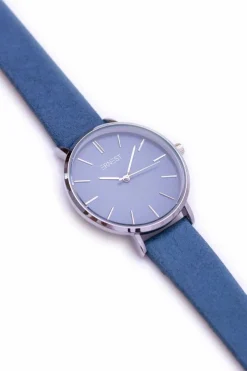 Clearance Ernest Damski Granatowy Zegarek Montane Srebrna Koperta