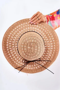 Okrycia Głowy>Boto Damski Kapelusz Ażurowy Brązowy Elif