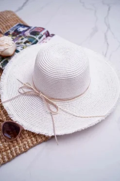 Damski Kapelusz Słomkowy Biały La Madrid Okrycia Głowy