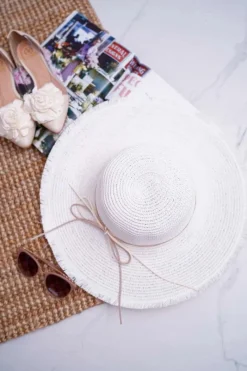 Damski Kapelusz Słomkowy Biały La Madrid Okrycia Głowy
