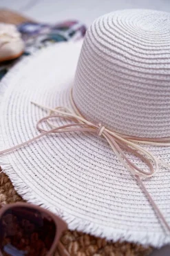 Damski Kapelusz Słomkowy Biały La Madrid Okrycia Głowy