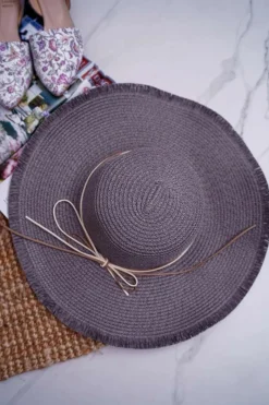 Hot Damski Kapelusz Słomkowy Szary La Madrid Okrycia Głowy