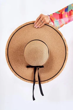 Okrycia Głowy>Boto Damski Kapelusz Z Czarnym Paskiem Beżowy Mady