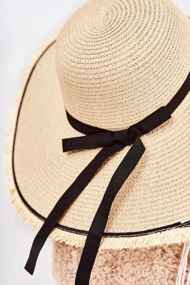 Online Boto Damski Kapelusz Z Czarnym Paskiem Jasnobeżowy Mady