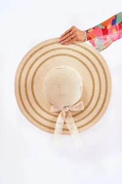 New Damski Kapelusz Z Kokardą Beżowy Fibi Okrycia Głowy