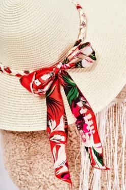 Best Boto Damski Kapelusz Z Kolorowym Paskiem Jasnobeżowy Marsela