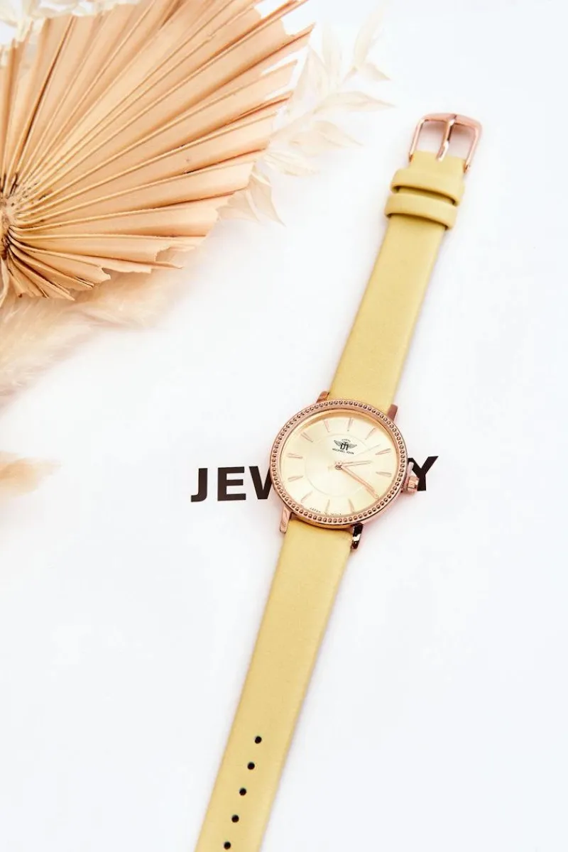 Clearance Damski Klasyczny Zegarek Na Pasku Żółty Zegarki