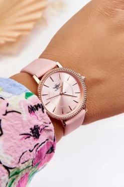 Online Michael John Damski Klasyczny Zegarek Na Pasku Różowy