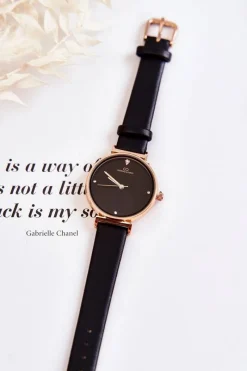 Online Giorgio&Dario Damski Klasyczny Zegarek Na Skórzanym Pasku Czarny