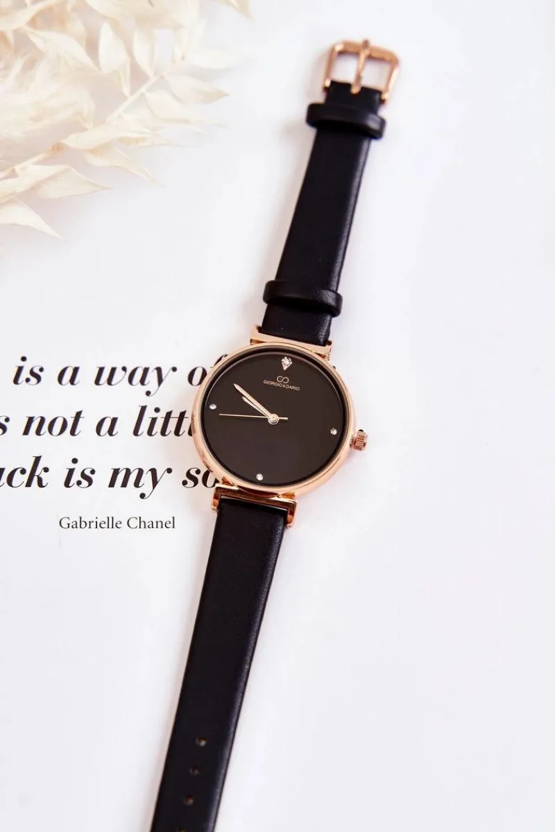 Online Giorgio&Dario Damski Klasyczny Zegarek Na Skórzanym Pasku Czarny