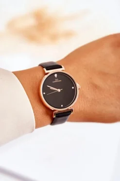 Online Giorgio&Dario Damski Klasyczny Zegarek Na Skórzanym Pasku Czarny