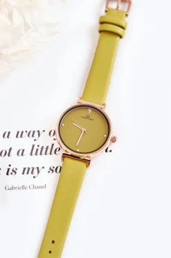 Zegarki>Giorgio&Dario Damski Klasyczny Zegarek Na Skórzanym Pasku Zielony