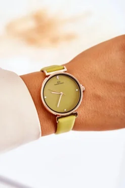 Zegarki>Giorgio&Dario Damski Klasyczny Zegarek Na Skórzanym Pasku Zielony