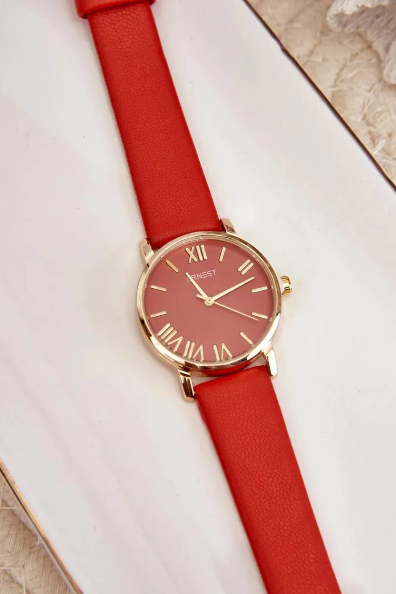 Online Ernest Damski Koralowy Zegarek E97316