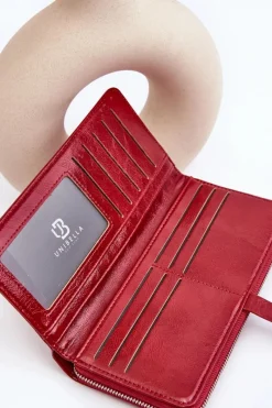 Outlet Boto Damski Lakierowany Portfel Na Magnes Czerwony Bielia