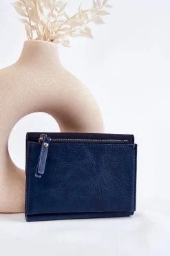 New Damski Mały Portfel Na Magnes Granatowy Zaya Portfele