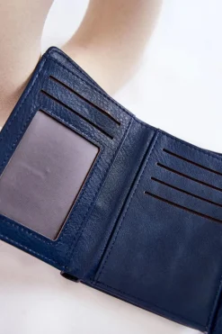 New Damski Mały Portfel Na Magnes Granatowy Zaya Portfele