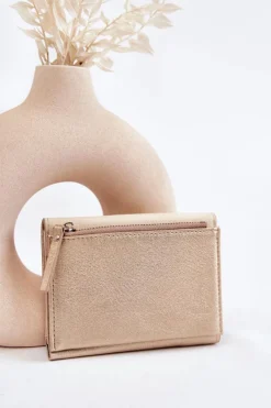 Boto Damski Mały Portfel Na Magnes Złoty Zaya