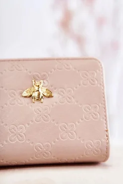 Clearance Damski Mały Portfel Z Ozdobą Beżowy Sanchos Portfele