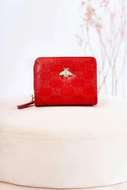 Portfele>Boto Damski Mały Portfel Z Ozdobą Czerwony Sanchos