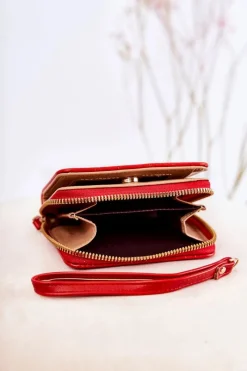 Portfele>Boto Damski Mały Portfel Z Ozdobą Czerwony Sanchos