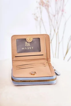 Best Boto Damski Mały Portfel Z Ozdobą Jasnoniebieski Sanchos