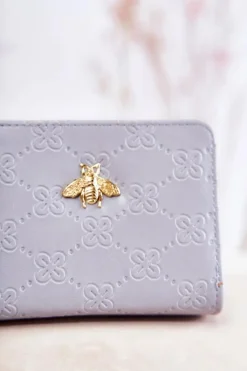 Best Boto Damski Mały Portfel Z Ozdobą Jasnoniebieski Sanchos