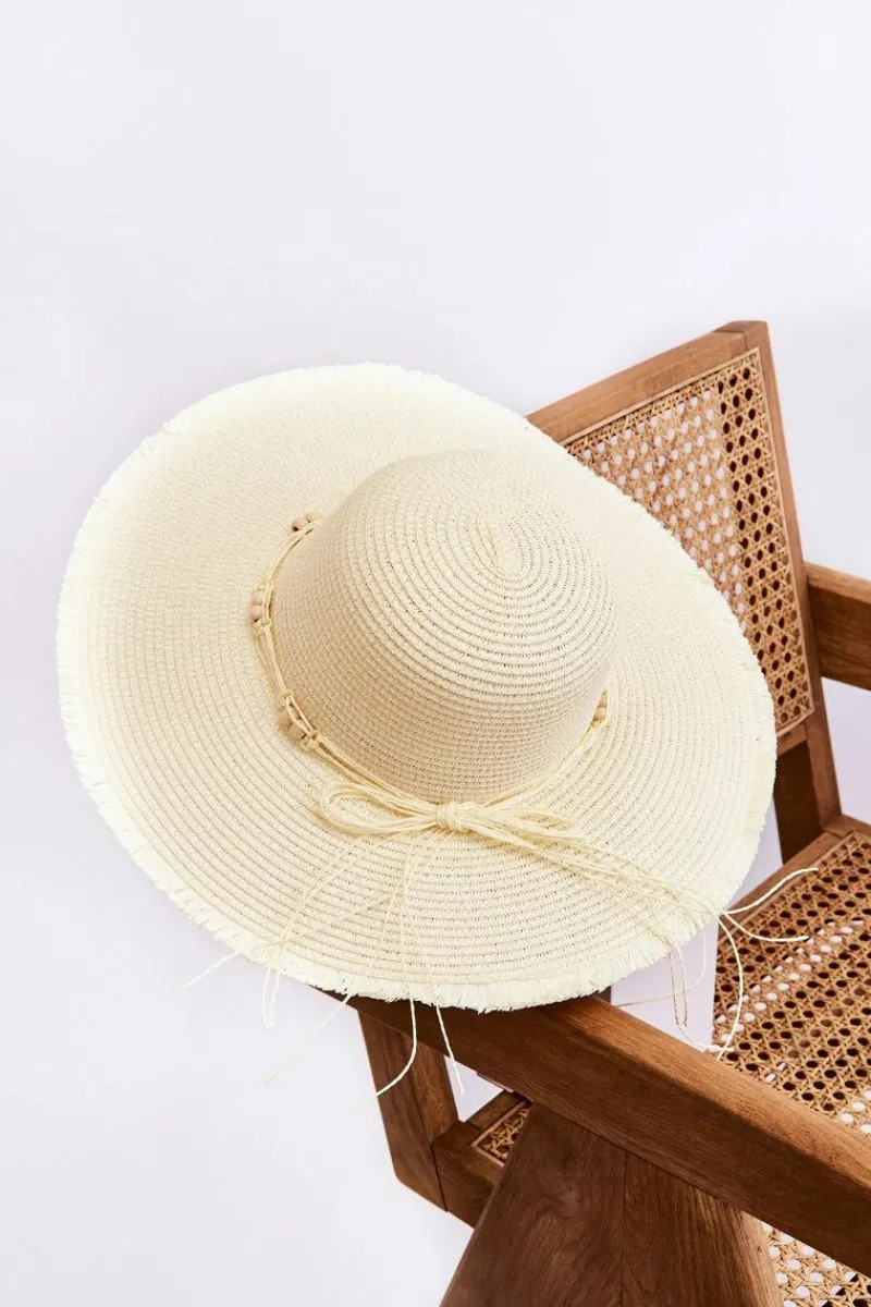 Okrycia Głowy>Boto Damski Modny Kapelusz Z Ozdobną Kokardą Jasnobeżowy