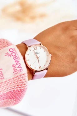 New Damski Modny Zegarek Na Pasku Fioletowy Zegarki