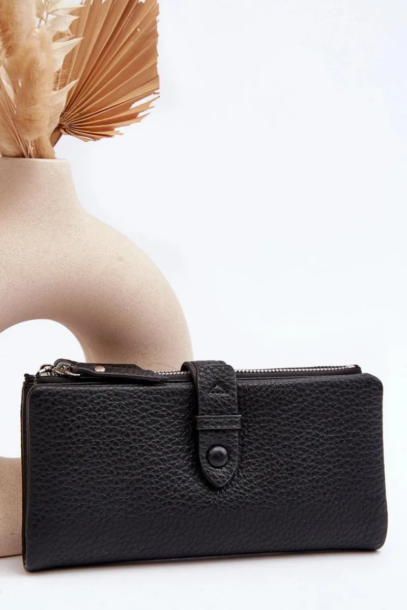 Clearance Damski Pojemny Portfel Czarny Aenima Portfele