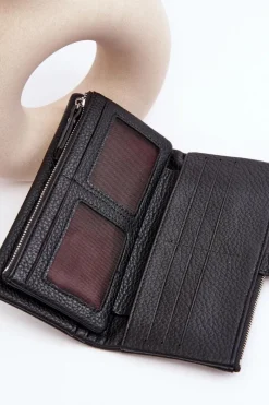 Clearance Damski Pojemny Portfel Czarny Aenima Portfele