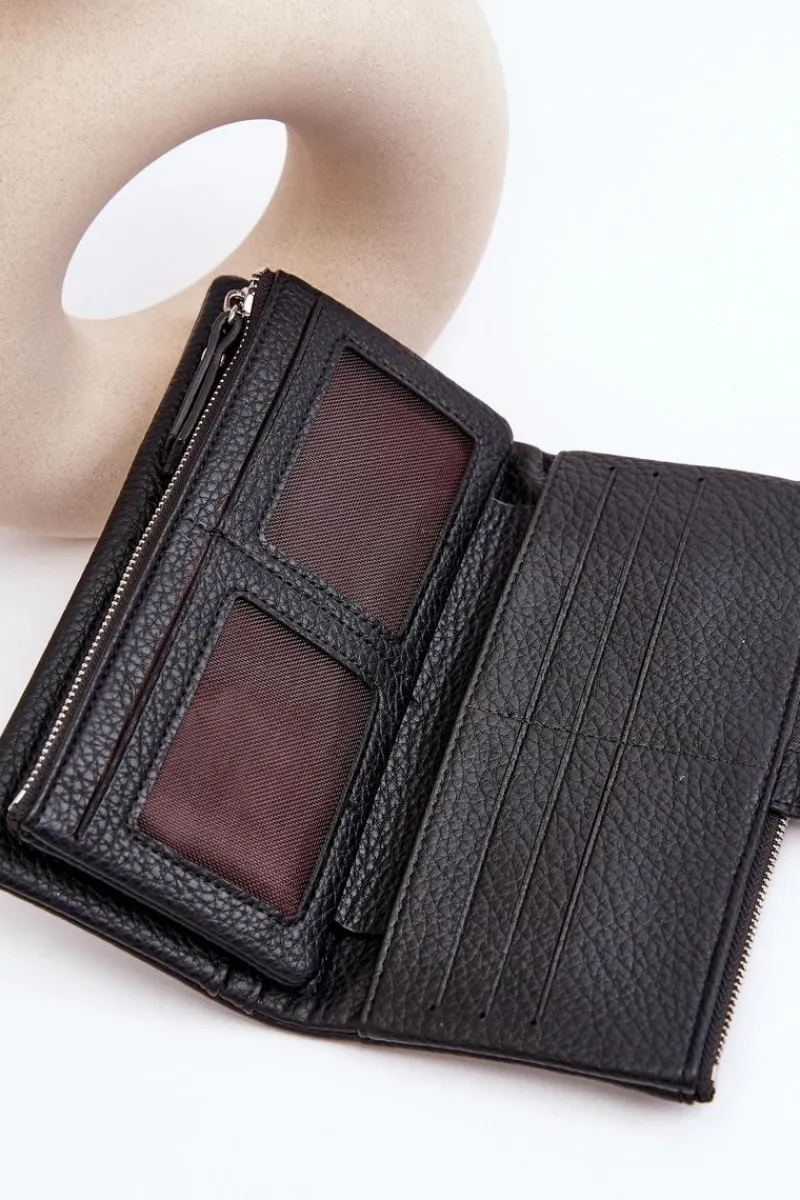 Clearance Damski Pojemny Portfel Czarny Aenima Portfele