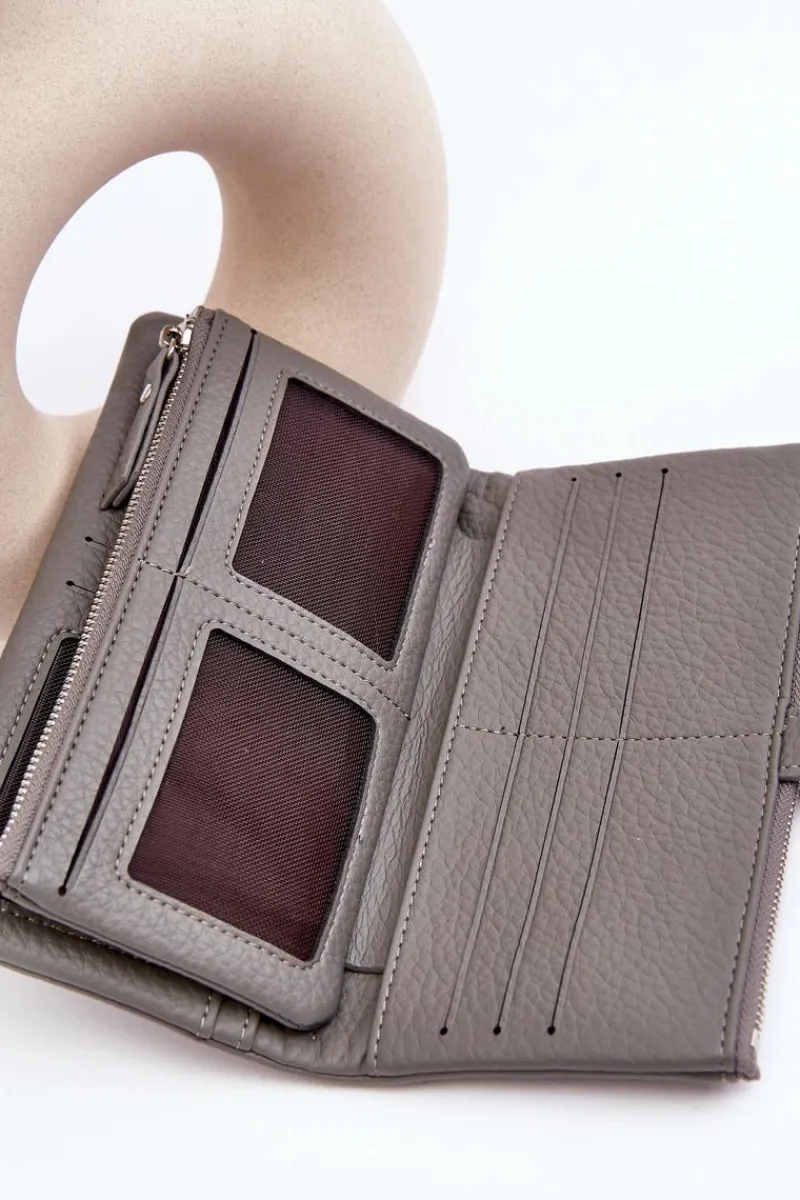 Hot Damski Pojemny Portfel Szary Aenima Portfele