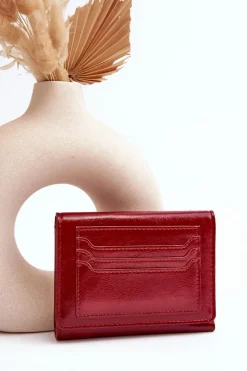 Portfele>Boto Damski Portfel Portmonetka Z Ekoskóry Czerwony Joanela