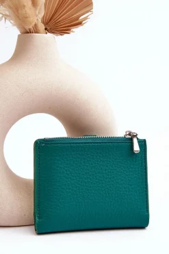 Portfele>Boto Damski Portfel Portmonetka Z Ekoskóry Zielony Lazara