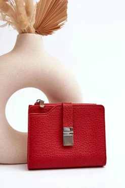 Online Boto Damski Portfel Portmonetka Z Ekoskóry Czerwony Lazara