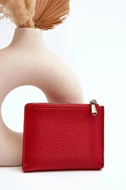Online Boto Damski Portfel Portmonetka Z Ekoskóry Czerwony Lazara