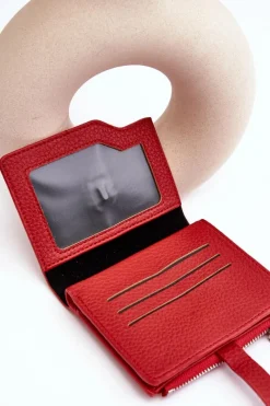 Online Boto Damski Portfel Portmonetka Z Ekoskóry Czerwony Lazara