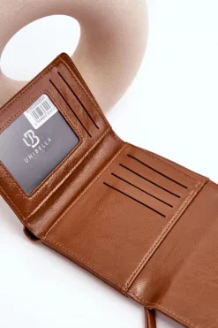 Hot Damski Portfel Portmonetka Z Ekoskóry Brązowy Joanela Portfele