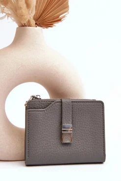 Best Boto Damski Portfel Portmonetka Z Ekoskóry Szary Lazara