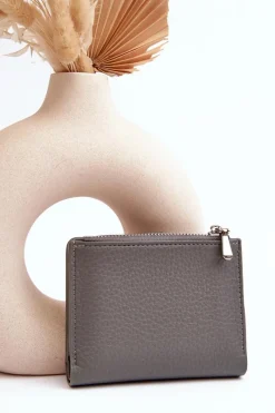 Best Boto Damski Portfel Portmonetka Z Ekoskóry Szary Lazara