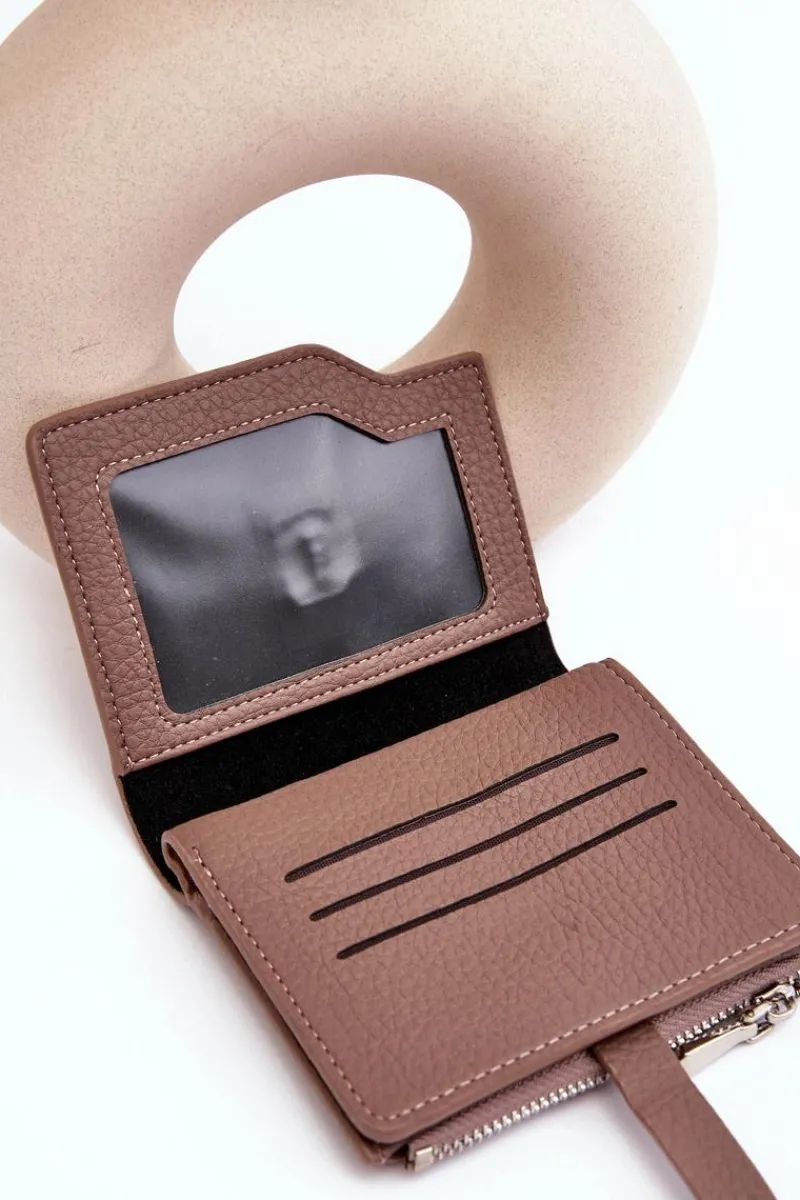 Best Damski Portfel Portmonetka Z Ekoskóry Jasnobrązowy Lazara Portfele