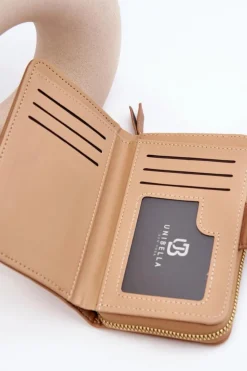 Online Boto Damski Portfel Portmonetka Z Ekoskóry Beżowy Risuna