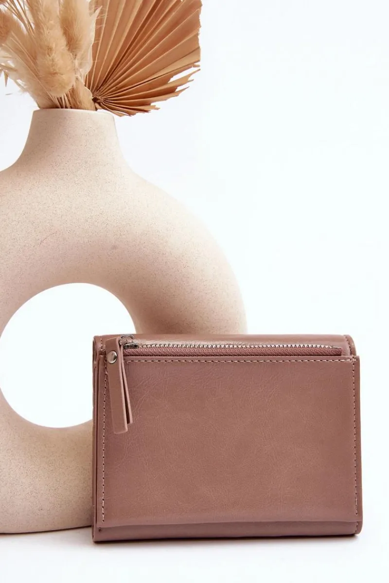 Portfele>Boto Damski Portfel Portmonetka Z Ekoskóry Beżowy Joanela