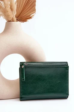 Outlet Boto Damski Portfel Portmonetka Z Ekoskóry Ciemnozielony Joanela