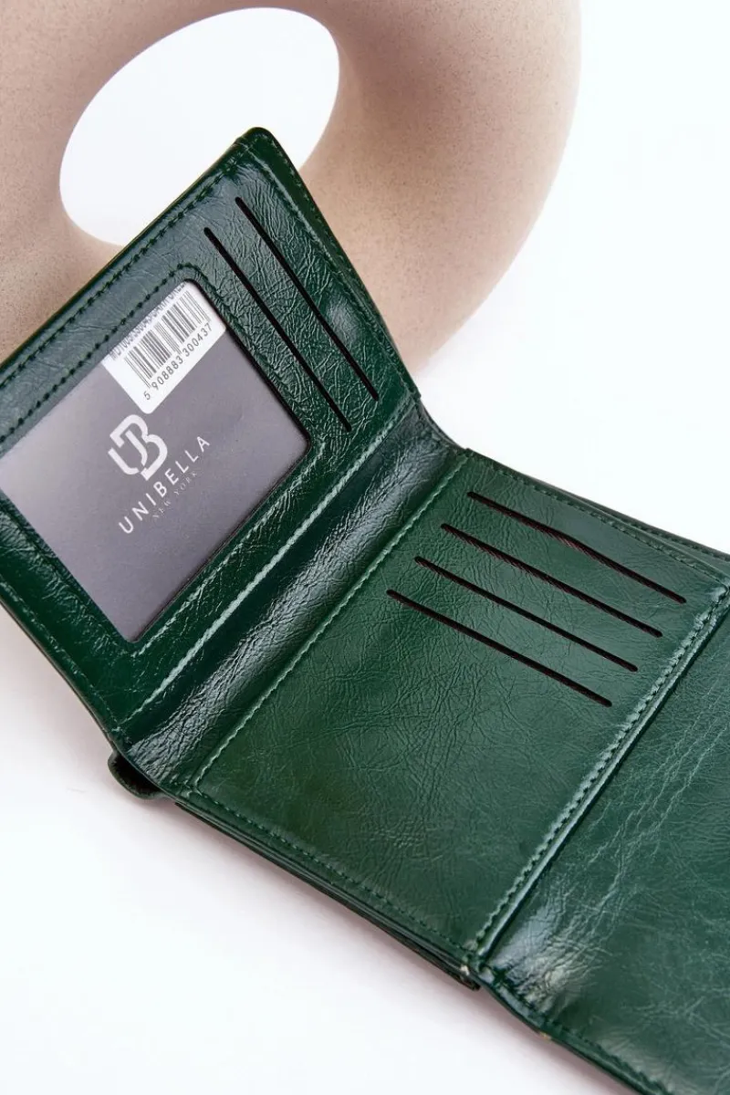 Outlet Boto Damski Portfel Portmonetka Z Ekoskóry Ciemnozielony Joanela