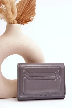 Portfele>Boto Damski Portfel Portmonetka Z Ekoskóry Joanela Szary