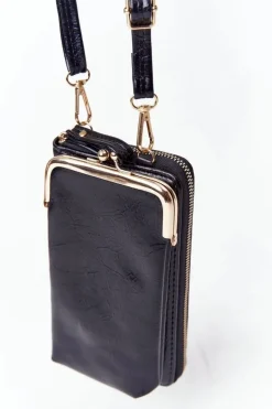 Outlet Damski Portfel 2w1Torebka Na Bigiel Selena Czarna Listonoszki|Portfele